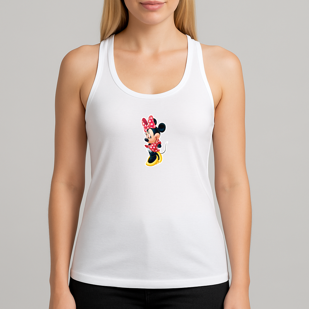 Women's Minnie Mouse Cartoon Racerback Tank Top