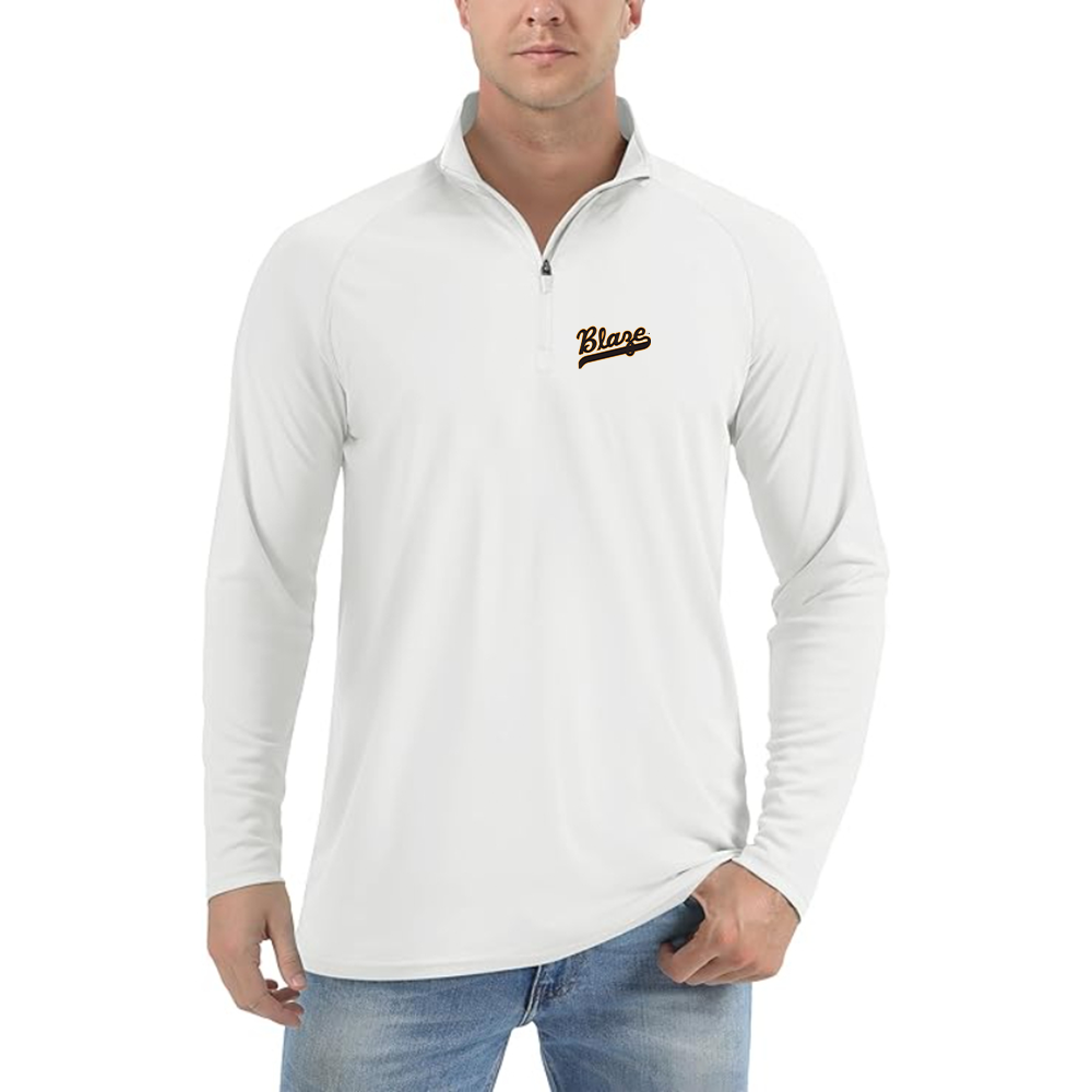 Men's Bakersfield Blaze Logo Lightweight Quarter-Zip Athletic Shirt Long Sleeve Performance Wear