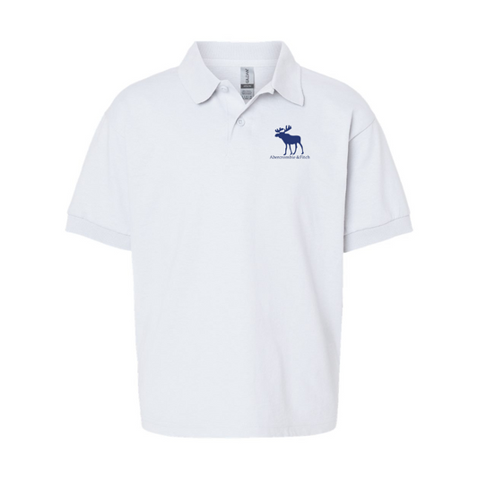 Youth Abercrombie & Fitch Moose Logo Gildan Dry Blend Jersey Polo