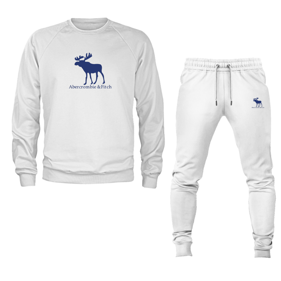 Men's Abercrombie & Fitch Moose Logo Crewneck Sweatshirt Joggers Suit