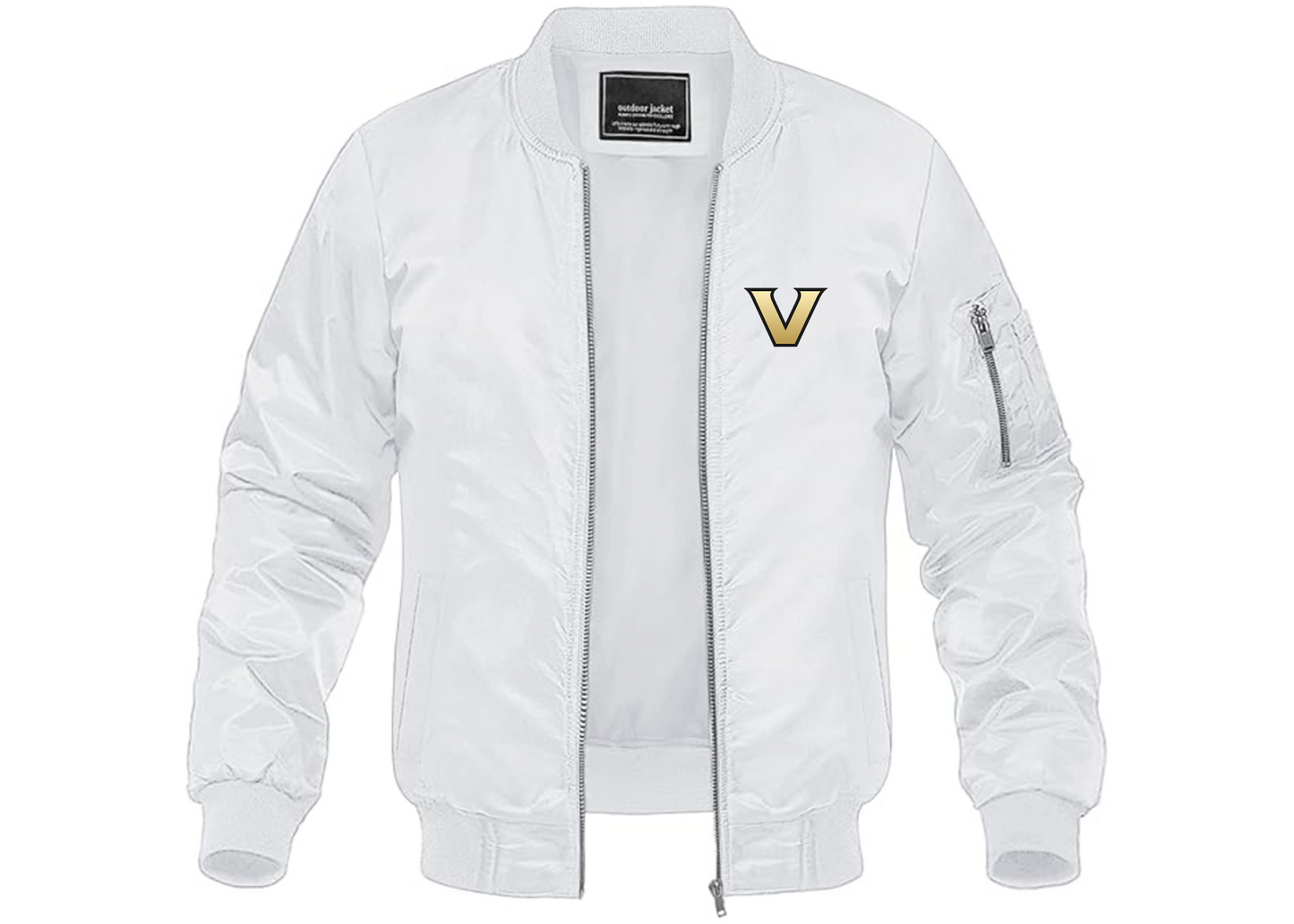 Men's Vanderbilt Commodores Lightweight Bomber Jacket Windbreaker Softshell Varsity Jacket Coat