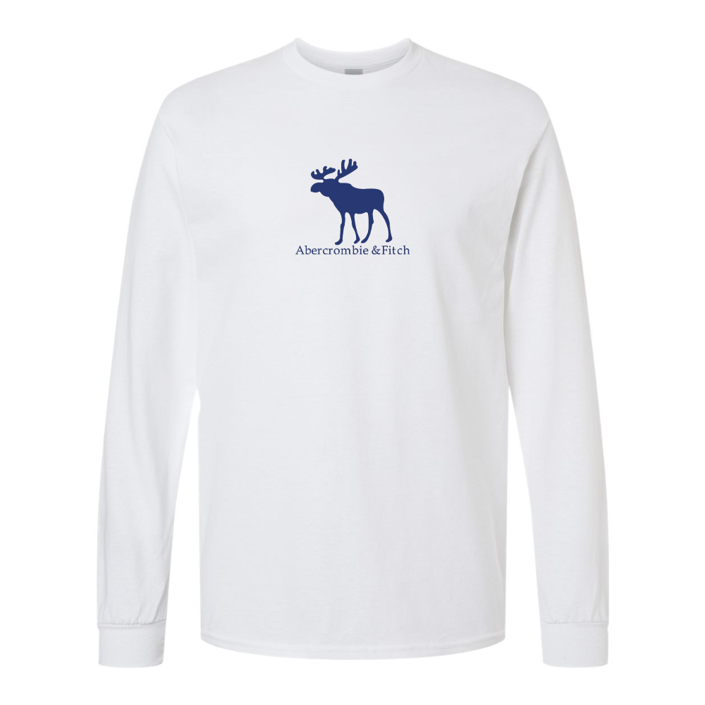 Men's Abercrombie & Fitch Moose Logo Gildan Heavy Cotton Long Sleeve T-Shirt