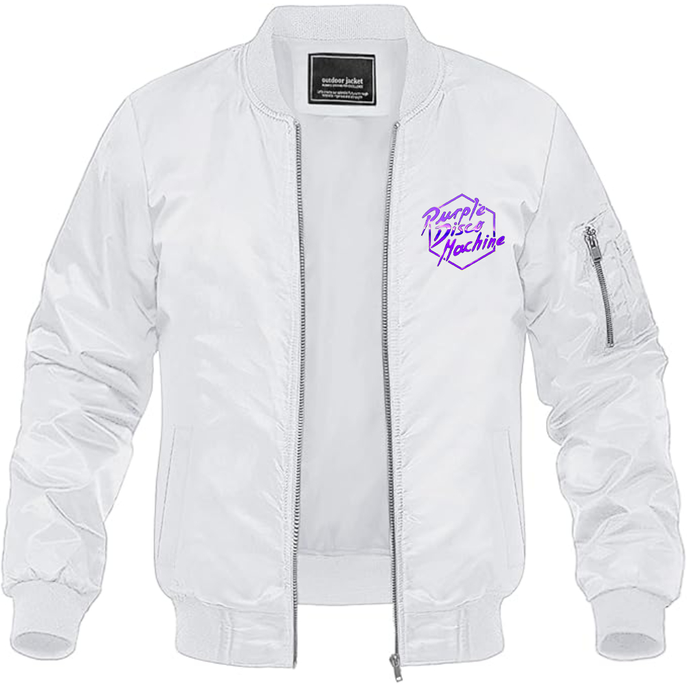 Men's Purple Disco Machine Lightweight Bomber Jacket Windbreaker Softshell Varsity Jacket Coat