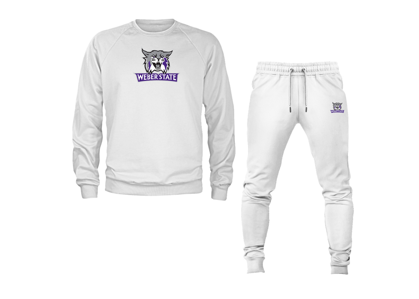 Men's Weber State Wildcats Crewneck Sweatshirt Joggers Suit