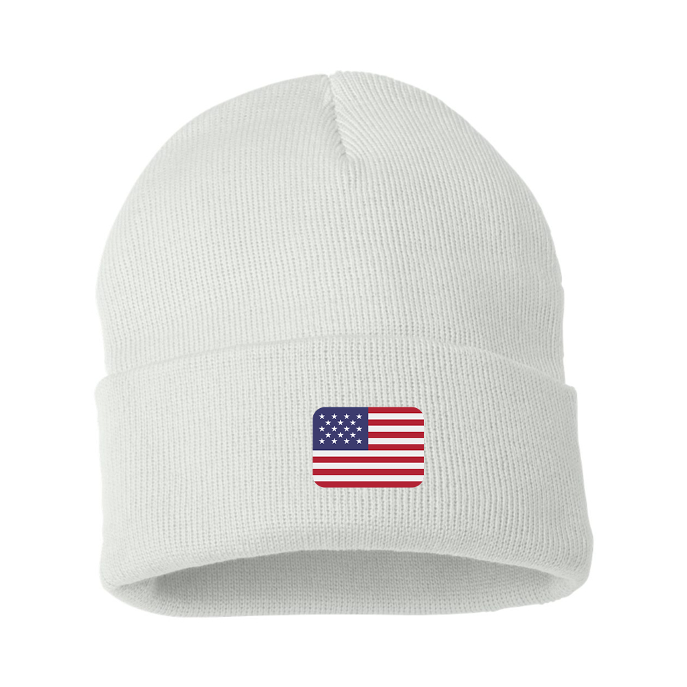 American-Flag-Emoji Beanie Hat