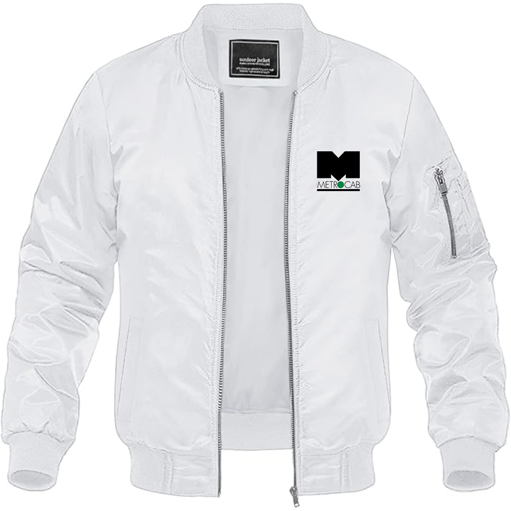 Men's Metrocab Logo Lightweight Bomber Jacket Windbreaker Softshell Varsity Jacket Coat