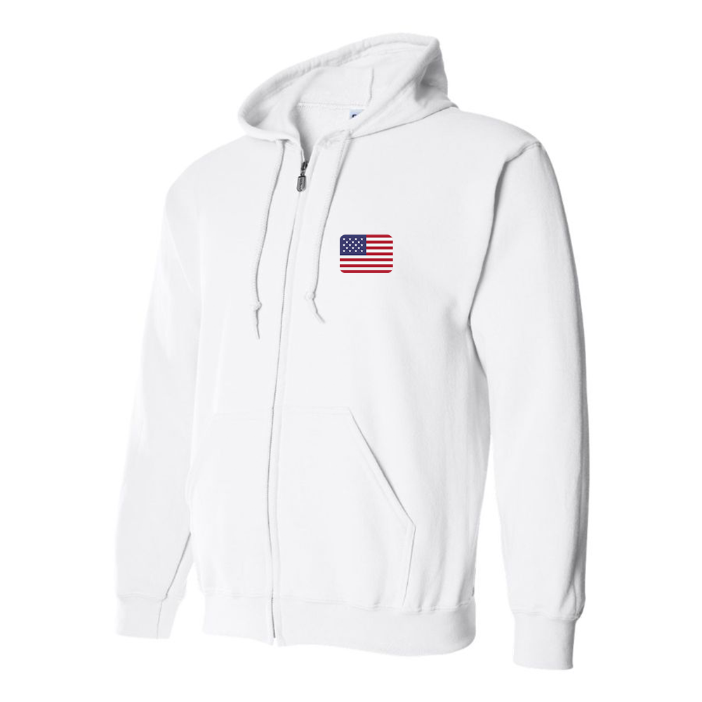 Men's American-Flag-Emoji Zipper Hoodie