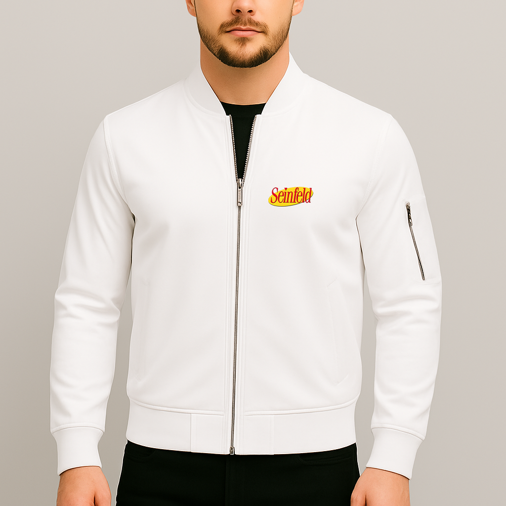 Men's Seinfeld Sitcom Show Lightweight Bomber Jacket Windbreaker Softshell Varsity Jacket Coat