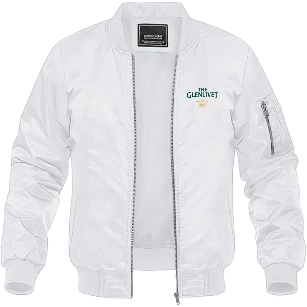 Men's The Glenlivet Logo Lightweight Bomber Jacket Windbreaker Softshell Varsity Jacket Coat