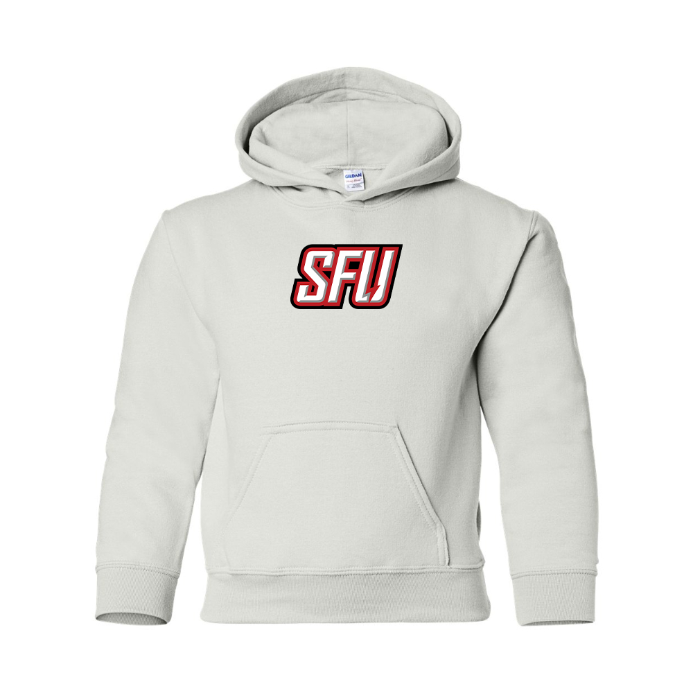 Youth Saint Francis Red Flash Logo Gildan Heavy Blend  Hooded Sweatshirt