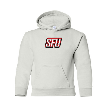 Youth Saint Francis Red Flash Logo Gildan Heavy Blend  Hooded Sweatshirt