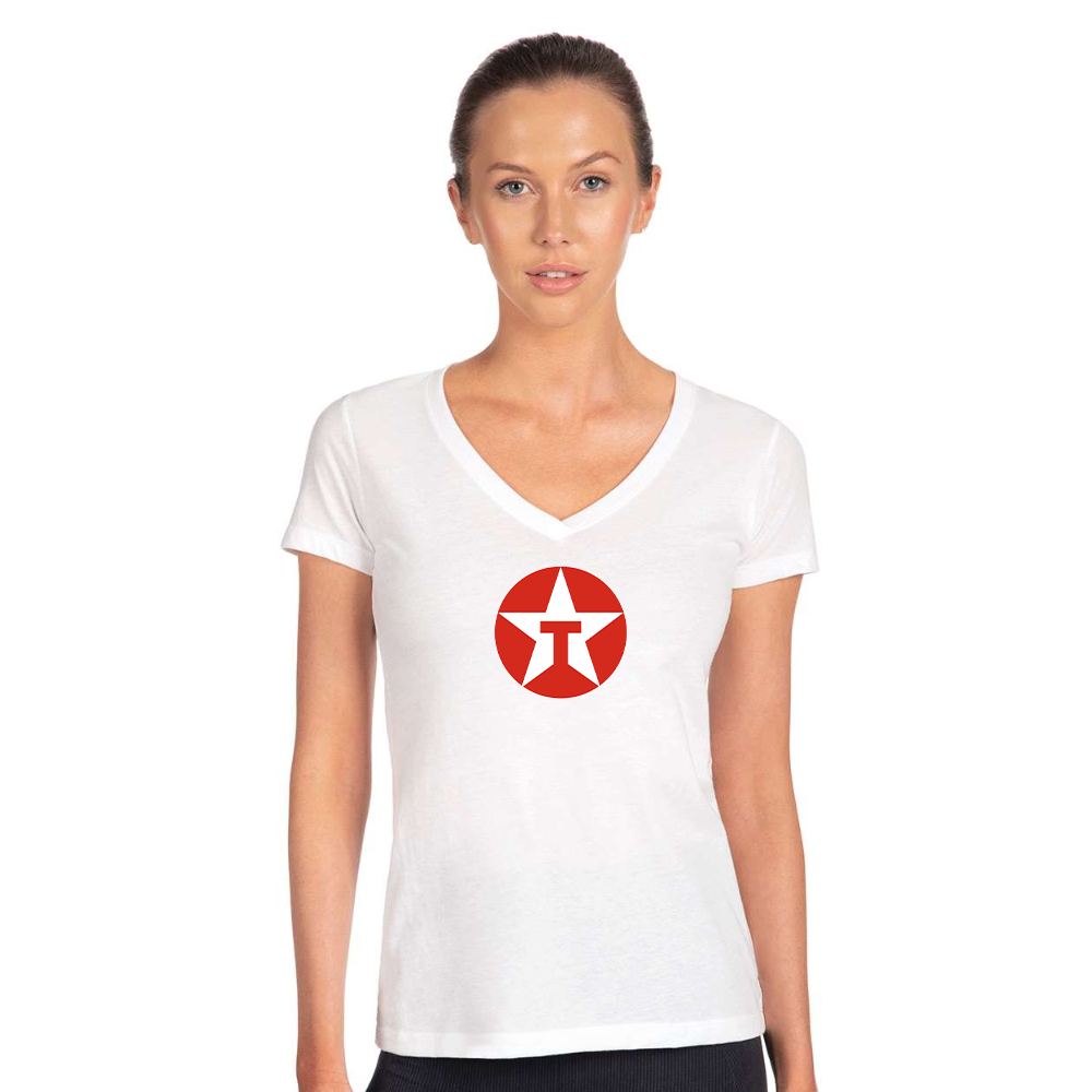 Women's Texaco Logo  Next Level V-Neck T-Shirt