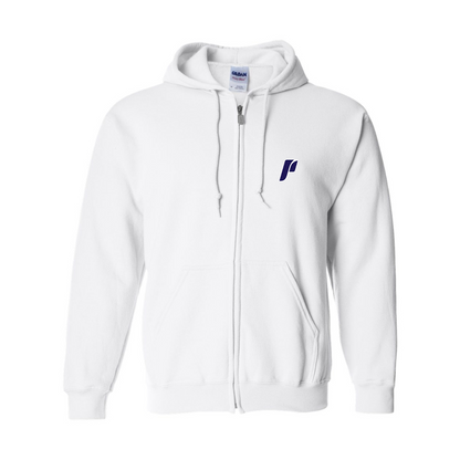 Men's Portland Pilots Logo Gildan  Heavy Blend Full Zip Hooded Sweatshirt