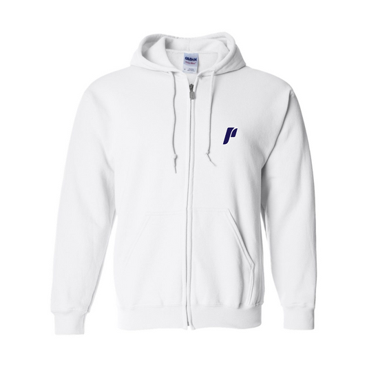 Men's Portland Pilots Logo Gildan  Heavy Blend Full Zip Hooded Sweatshirt