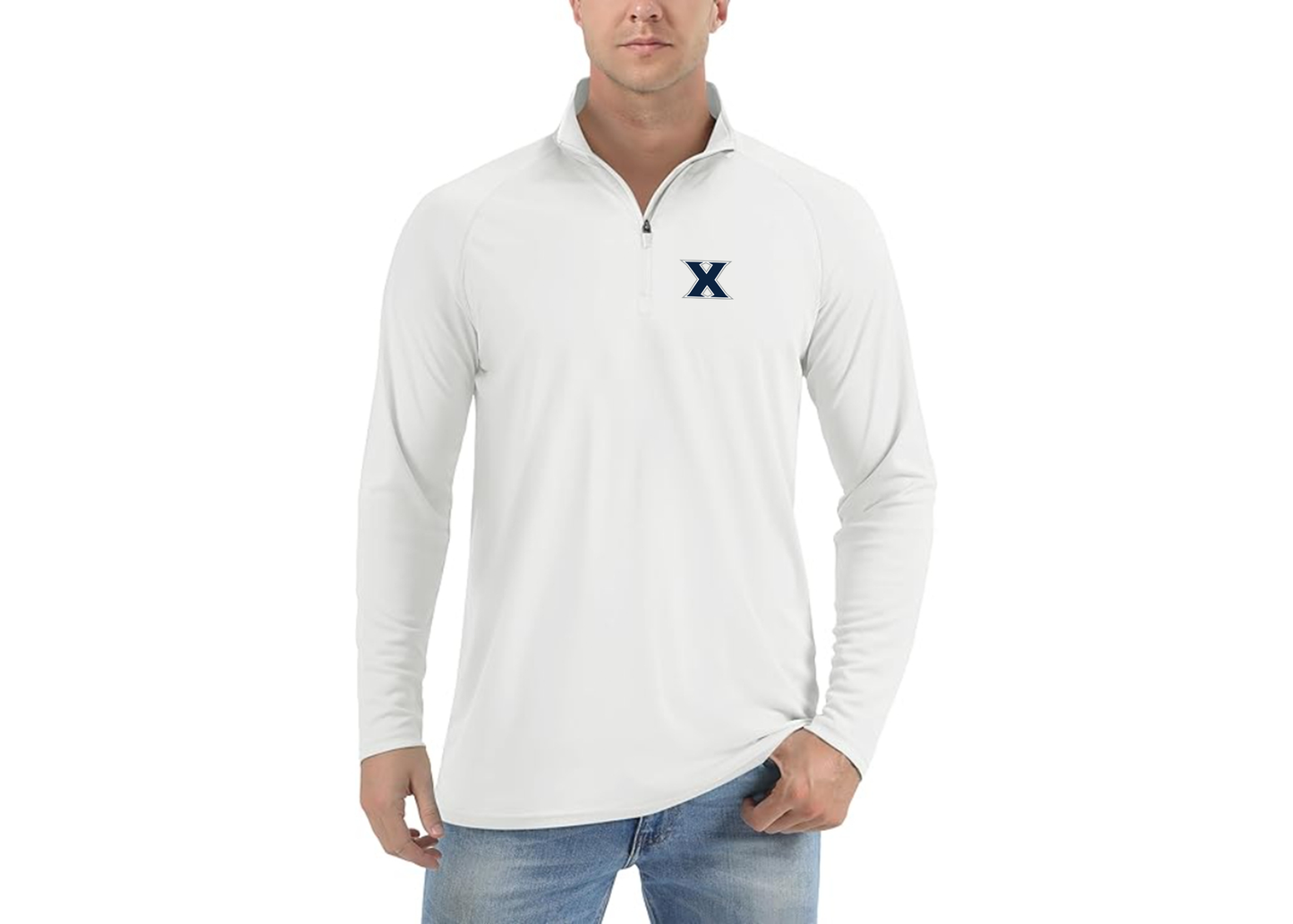 Men's Xavier Musketeers Lightweight Quarter-Zip Athletic Shirt Long Sleeve Performance Wear