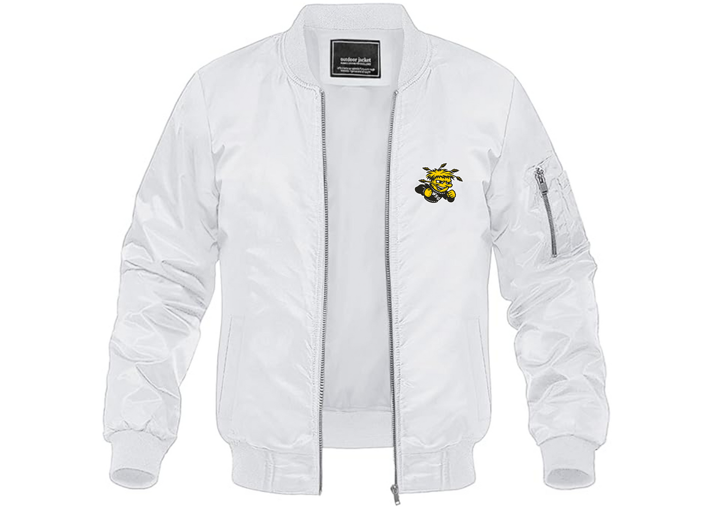 Men's Wichita State Shockers Lightweight Bomber Jacket Windbreaker Softshell Varsity Jacket Coat