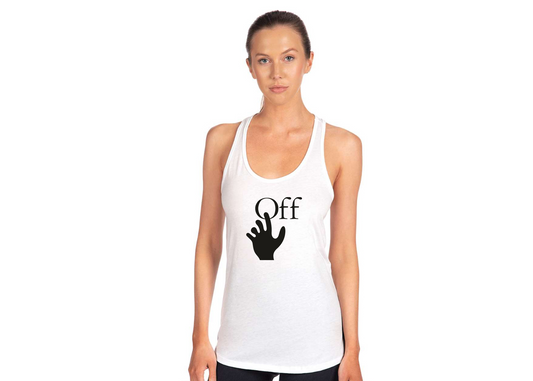 Women's Off-White Hand Next Level Ideal Racerback Tank