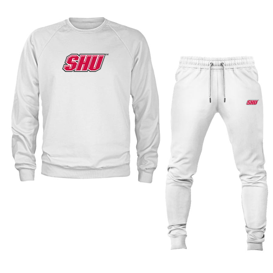 Men's Sacred Heart Pioneers Logo Crewneck Sweatshirt Joggers Suit
