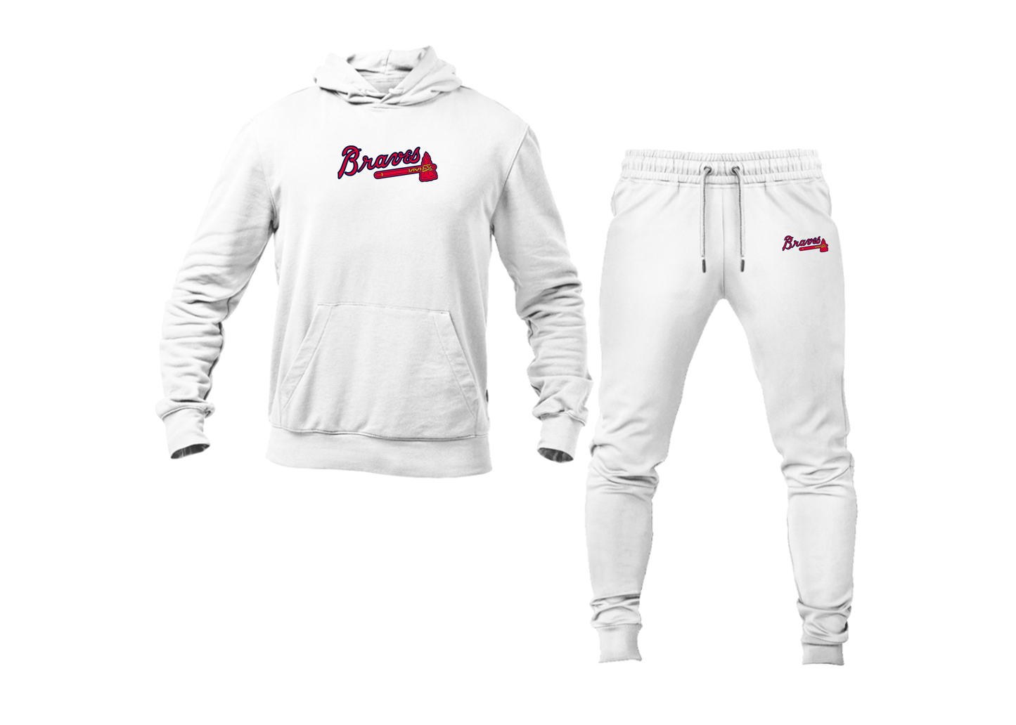 Men's Atlanta Braves Logo Hoodie Joggers Set