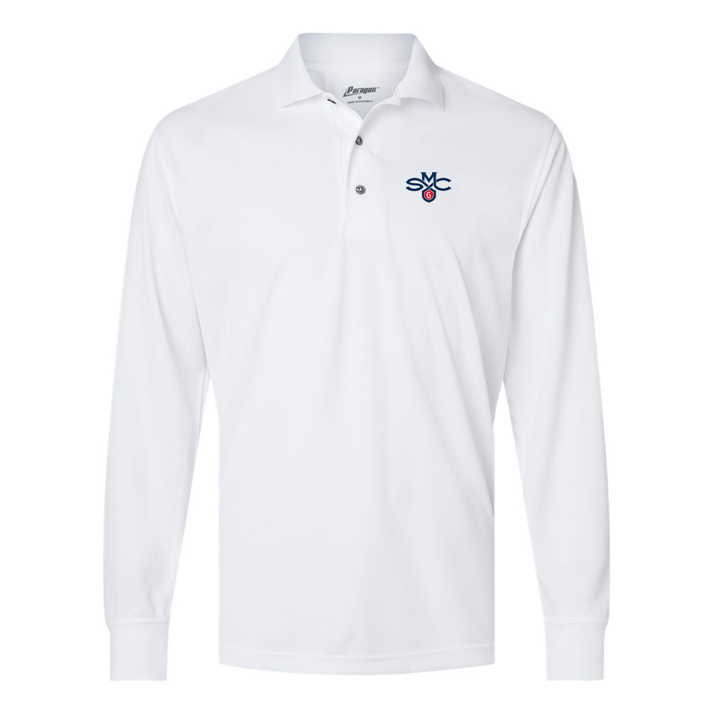 Men's Saint Marys Gaels Logo Paragon Prescott Long Sleeve Polo