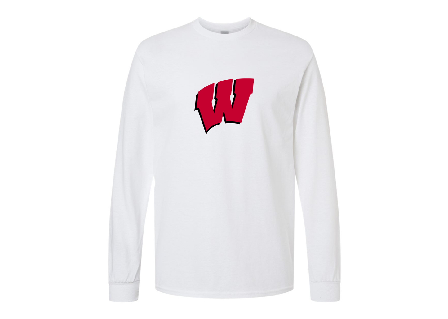 Men's Wisconsin Badgers Gildan Heavy Cotton Long Sleeve T-Shirt