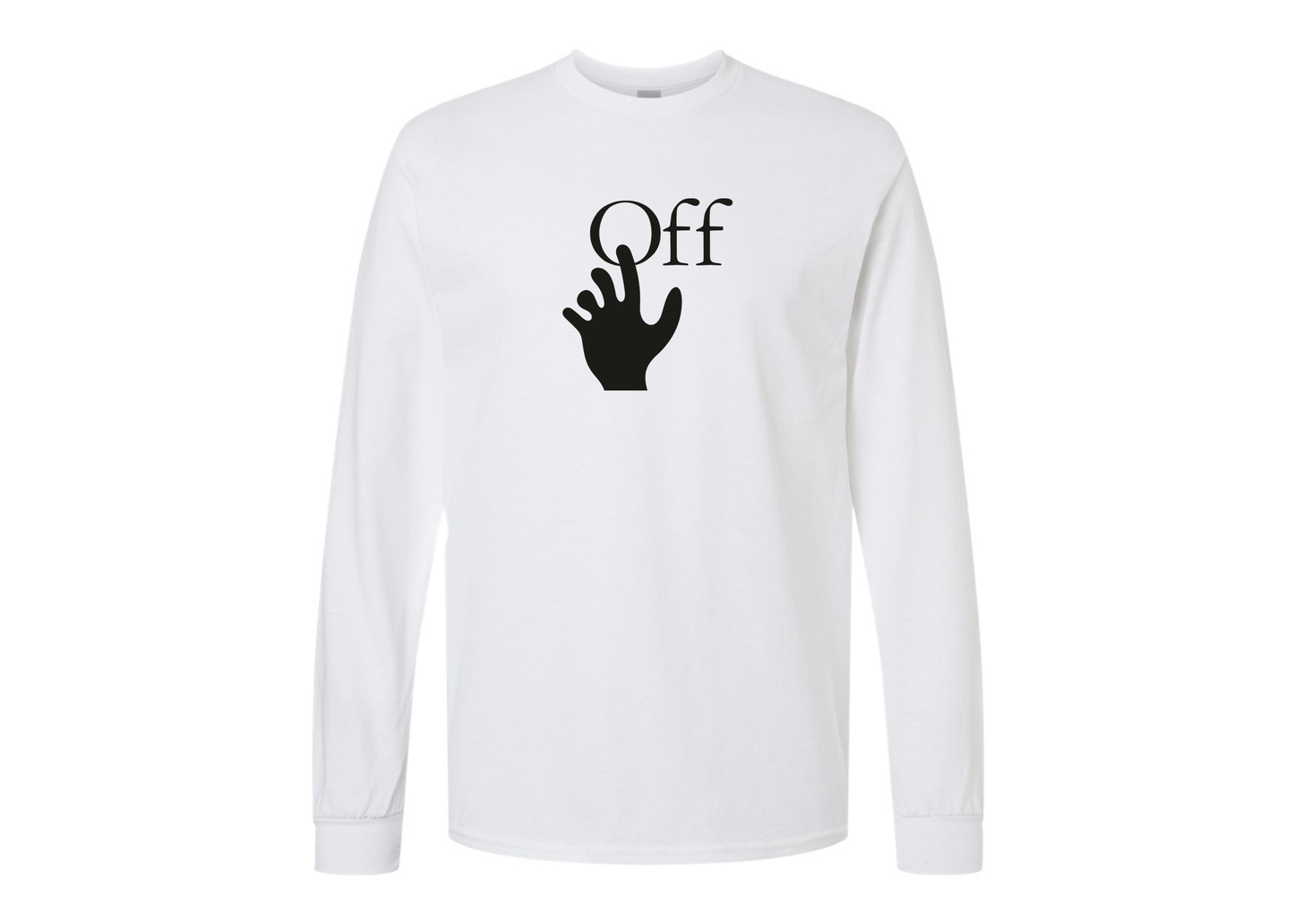 Men's Off-White Hand Gildan Heavy Cotton Long Sleeve T-Shirt