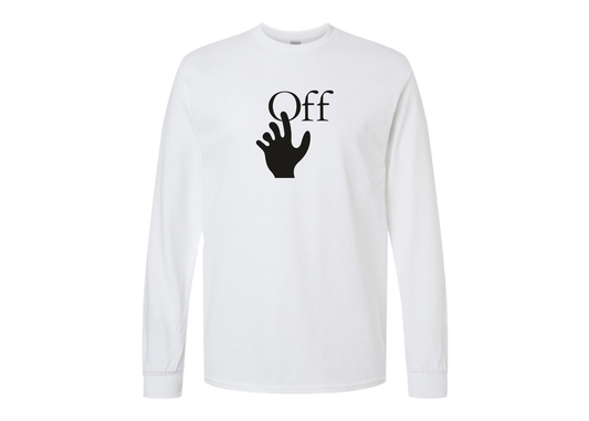 Men's Off-White Hand Gildan Heavy Cotton Long Sleeve T-Shirt