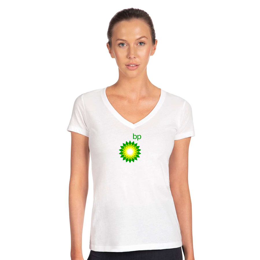 Women's BP Oil Logo Next Level V-Neck T-Shirt
