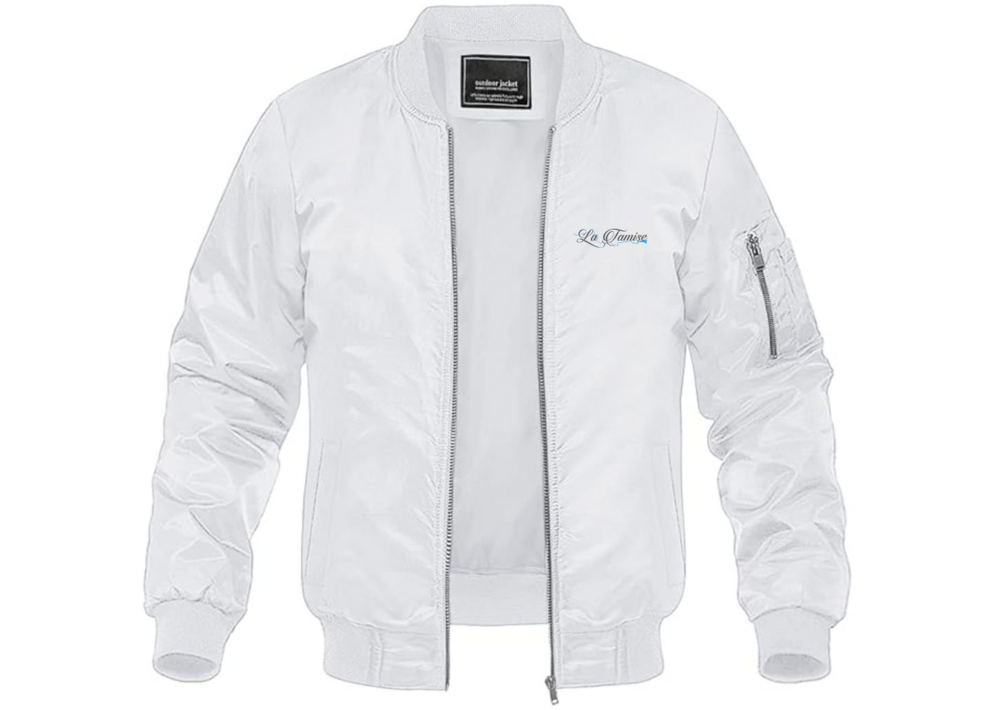 Men's La Tamise Logo Lightweight Bomber Jacket Windbreaker Softshell Varsity Jacket Coat