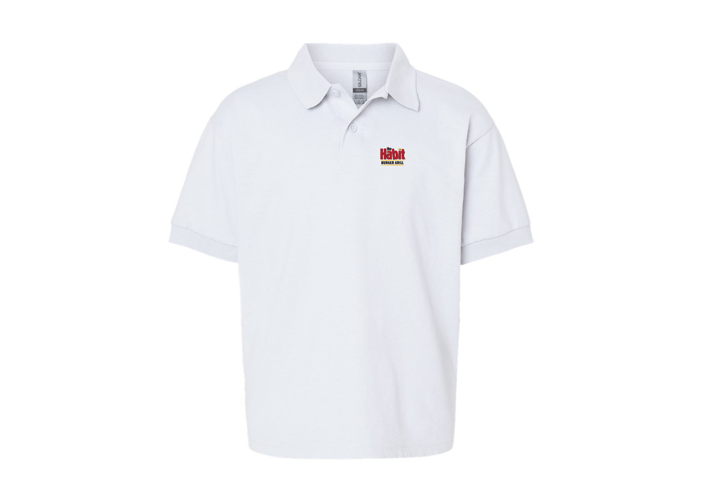 Youth The Habit Burger Grill Gildan Dry Blend Jersey Polo