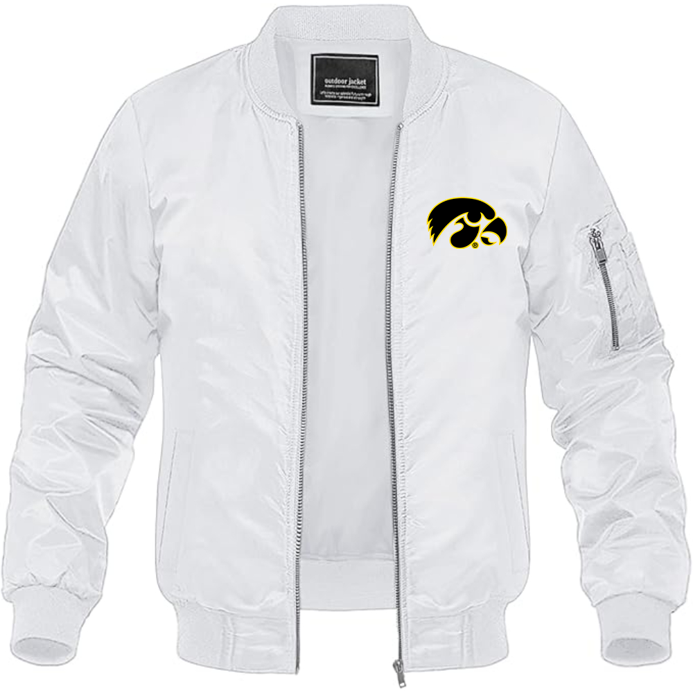 Men's Lowa Hawkeyes Logo Lightweight Bomber Jacket Windbreaker Softshell Varsity Jacket Coat