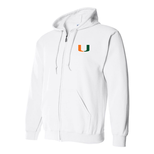Men's Miami Hurricanes Logo Zipper Hoodie
