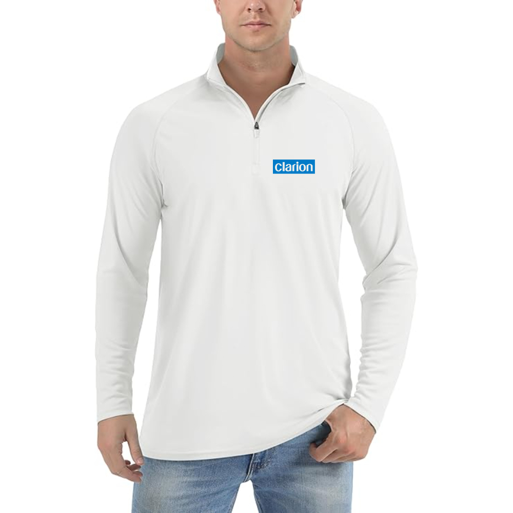 Men's Clarion Logo Lightweight Quarter-Zip Athletic Shirt Long Sleeve Performance Wear