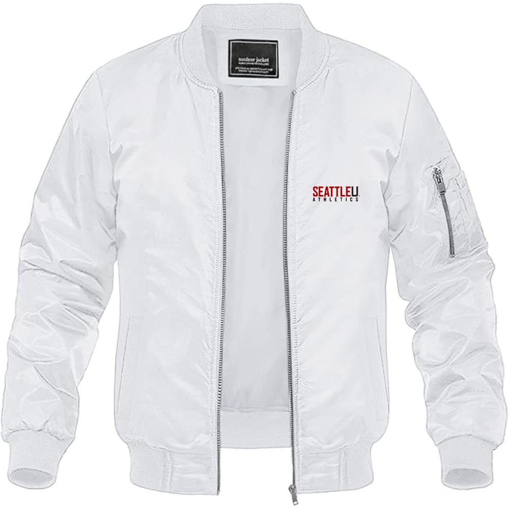 Men's Seattle Redhawks Logo Lightweight Bomber Jacket Windbreaker Softshell Varsity Jacket Coat