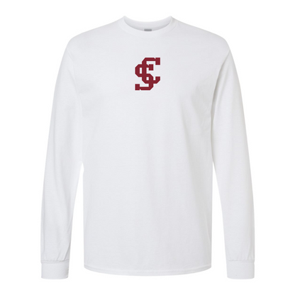 Men's Santa Clara Broncos Logo Gildan Heavy Cotton Long Sleeve T-Shirt