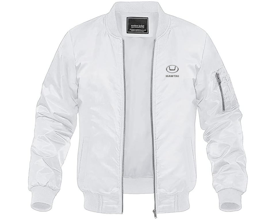 Men's Hawta Logo Lightweight Bomber Jacket Windbreaker Softshell Varsity Jacket Coat