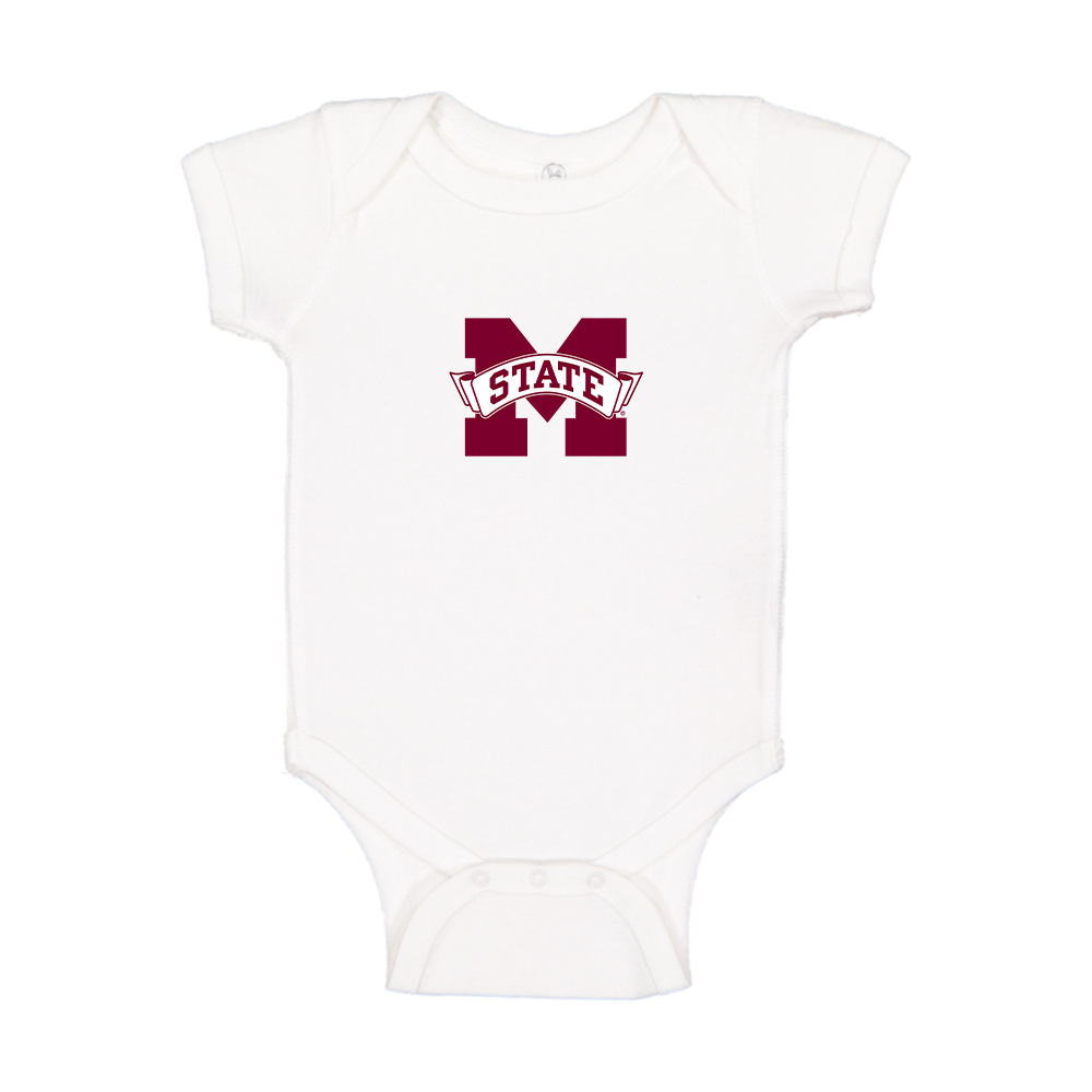 Mississippi State Bulldogs Logo Baby Romper Onesie
