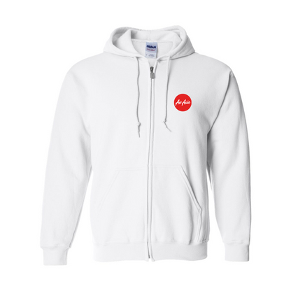 Men's Air Asia Logo Gildan  Heavy Blend Full Zip Hooded Sweatshirt