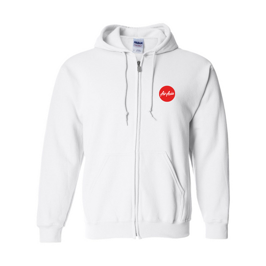 Men's Air Asia Logo Gildan  Heavy Blend Full Zip Hooded Sweatshirt