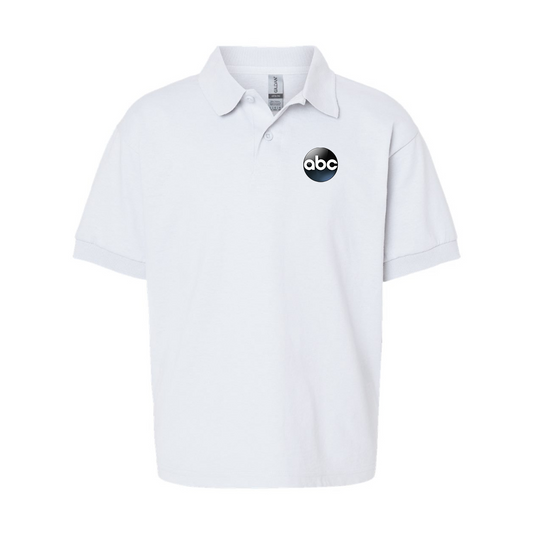 Youth Abc Logo Gildan Dry Blend Jersey Polo
