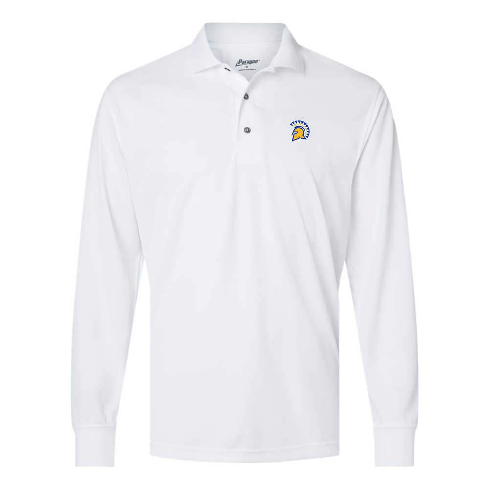 Men's San Jose State Spartans Logo Paragon Prescott Long Sleeve Polo