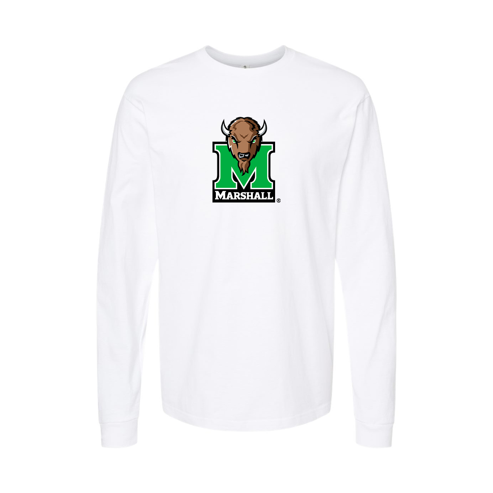Youth Marshall Thundering Herd Logo Cotton Long Sleeve T-Shirt