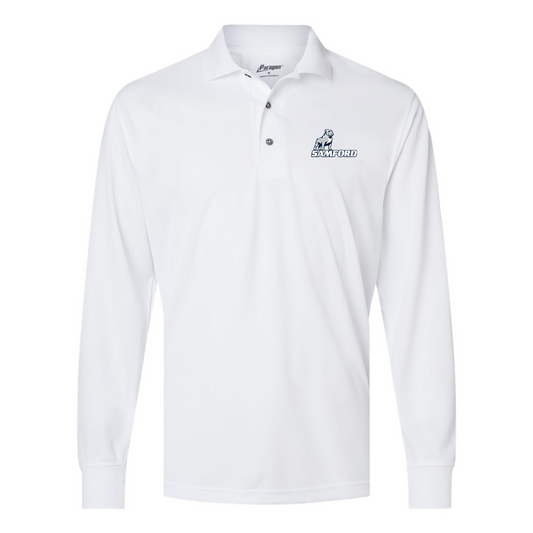 Men's Samford Bulldogs Logo Paragon Prescott Long Sleeve Polo