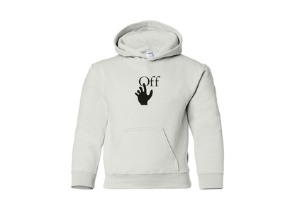 Youth Off-White Hand Gildan Heavy Blend  Hooded Sweatshirt