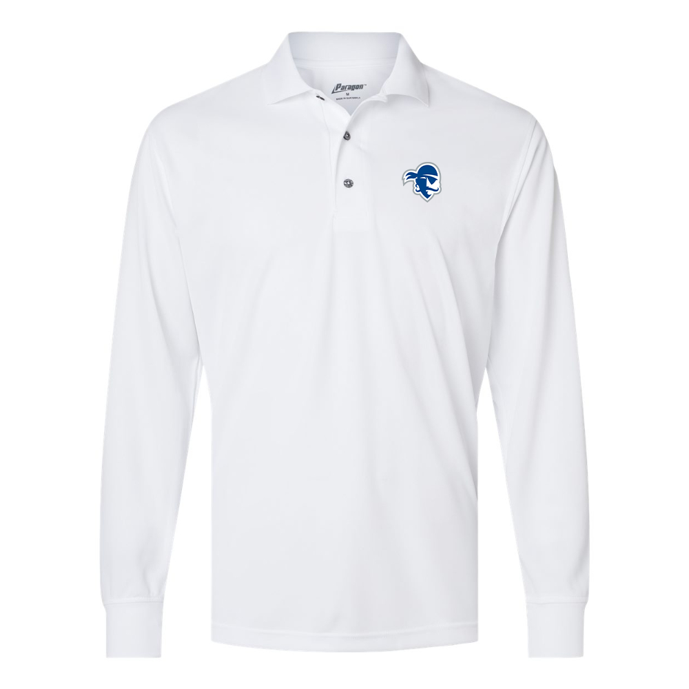 Men's Seton Hall Pirates Logo Paragon Prescott Long Sleeve Polo