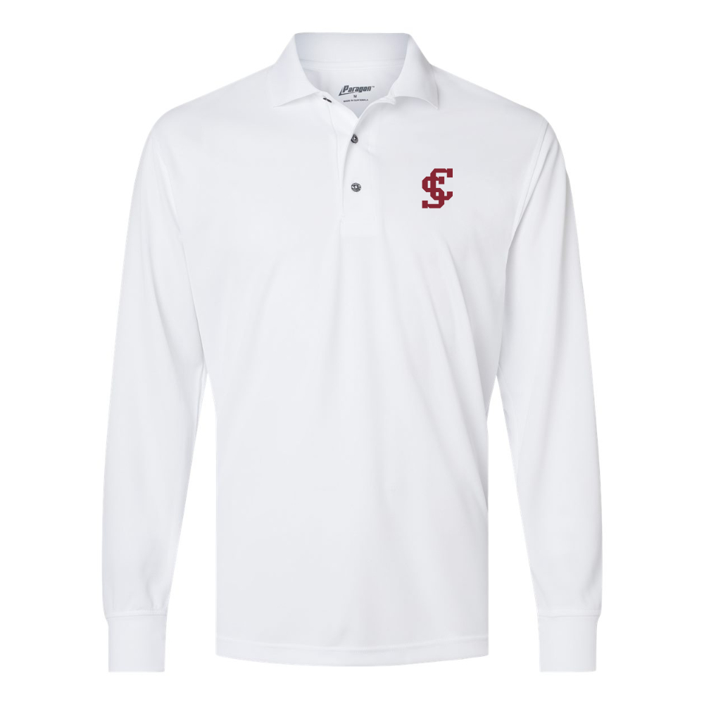 Men's Santa Clara Broncos Logo Paragon Prescott Long Sleeve Polo