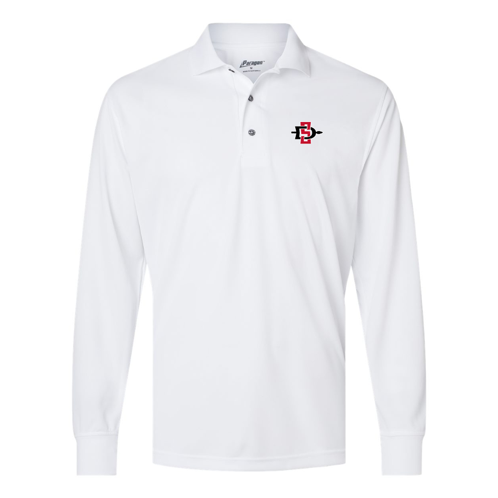 Men's San Diego State Aztecs Logo Paragon Prescott Long Sleeve Polo
