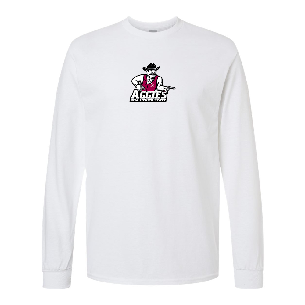 Men's Aggies New Mexico State Logo Gildan Heavy Cotton Long Sleeve T-Shirt