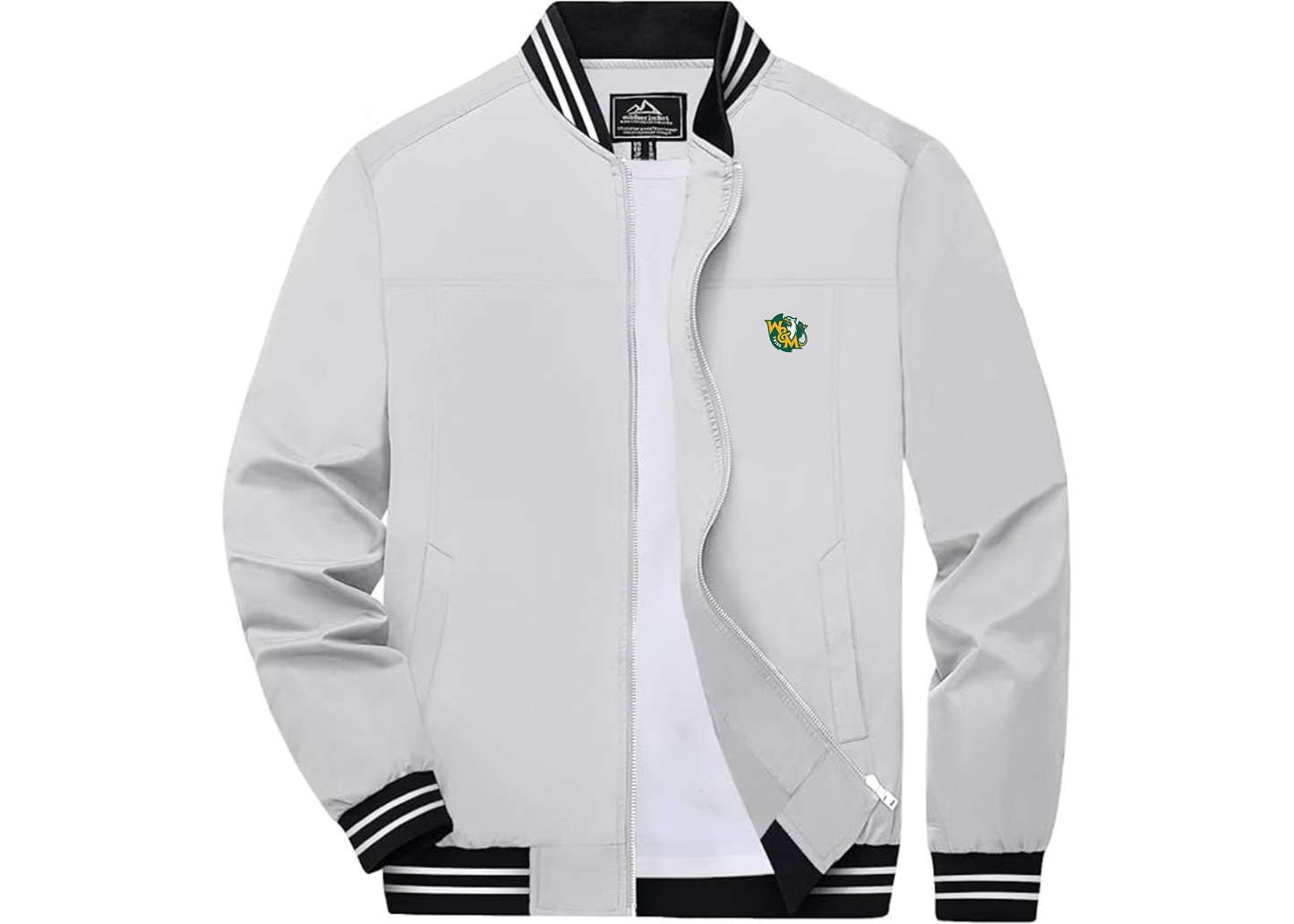 Men's William and Mary Tribe Lightweight Zip-Up Ribbed Collar and Cuffs Bomber Jacket