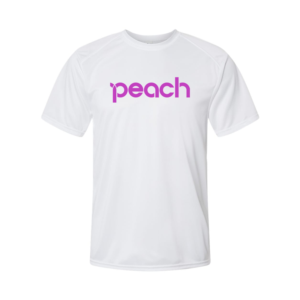 Men's Peach Aviation Logo Polyester T-Shirt